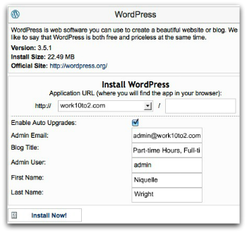 Install WP on Domain